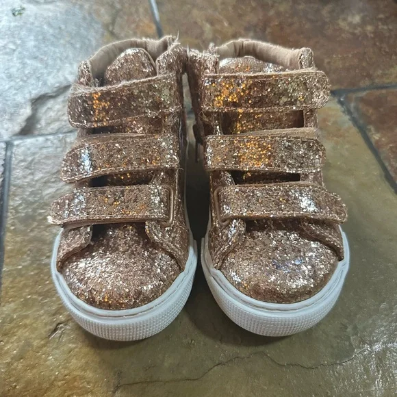 Sparkly Gold Kids Shoes - Picture 1 of 9